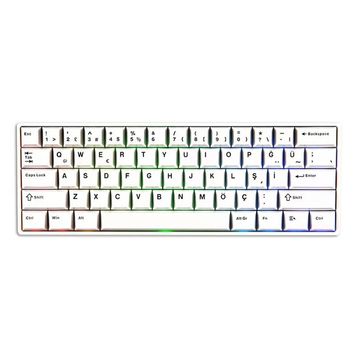 Akko Monsgeek Fun60 Pro Beyaz Hall Effect Glare Switch 8k Hz Argb Mekanik Gaming Klavye