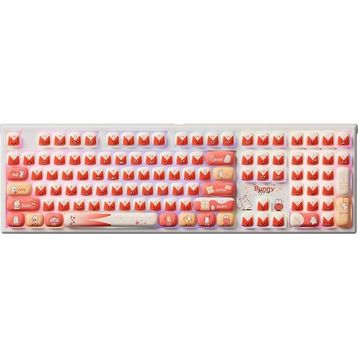 AKKO MONSGEEK MG108B Bunny Apple Kırmızı Beyaz RGB Kablosuz Hotswap Mekanik Gaming Klavye