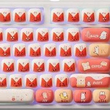 AKKO MONSGEEK MG108B Bunny Apple Kırmızı Beyaz RGB Kablosuz Hotswap Mekanik Gaming Klavye