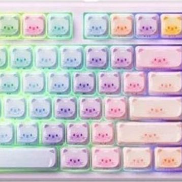 Akko Monsgeek MG108B Colorful Cats Pembe Mor RGB Kablosuz Hotswap Mekanik Gaming Klavye