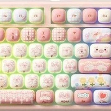 Akko Monsgeek MG108B Piggy Party Koyu Pembe RGB Kablosuz Hotswap Mekanik Gaming Klavye