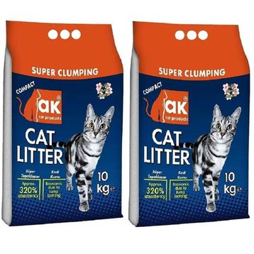 Akkum Bebek Pudralı Topaklanan İnce Taneli 2x10 lt Kedi Kumu
