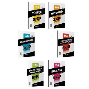 Akm Kitap - 2023 LGS Tüm Dersler 6 Kitap Deneme Seti