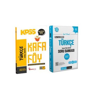Akm Kitap Hoca Kafası KPSS Türkçe Konu Anlatımlı Kafa Föyü ve Pegem Soru Bankası Seti 2 Kitap
