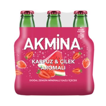 Akmina Karpuz Çilek 6x200 ml Maden Suyu