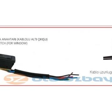 Aksa Kablolu Altı Çıkışlı Cam Açma Kapama Anahtarı