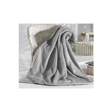 Aksu İpeksoft Tomurcuk Gri Çift Kişilik 200x220 cm Battaniye
