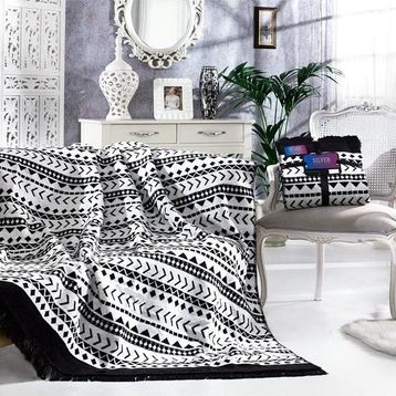 Aksu Silver Collection Erica Çift Kişilik Pamuklu Battaniye