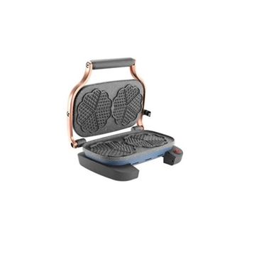 Aksu T62W Vintage İkili Mavi Waffle Makinesi