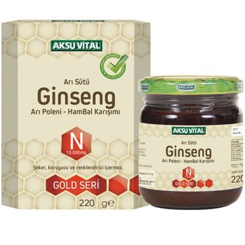 Aksu Vital Gold N 13000 mg 220 gr Ginseng Arı Sütü Arı Poleni Ham Bal Karışımı