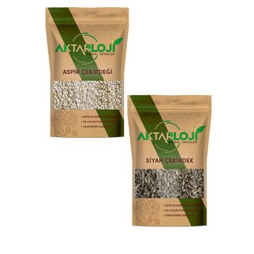Aktarloji Küçük Siyah 100 gr Çekirdek + Aspir Çekirdeği 100 gr Papağan Yemi