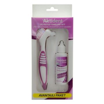 Aktident Diş Protez Temizleme 50 ml Jeli + Temizleme Fırçası
