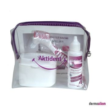Aktident Diş Protez Temizleme 50 ml Jeli + Temizleme Fırçası