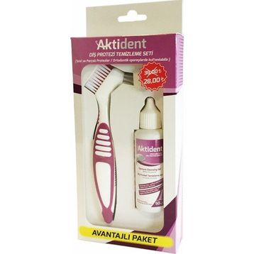 Aktident Diş Protez Temizleme 50 ml Jeli + Temizleme Fırçası