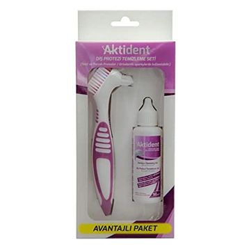 Aktident Diş Protez Temizleme 50 ml Jeli + Temizleme Fırçası