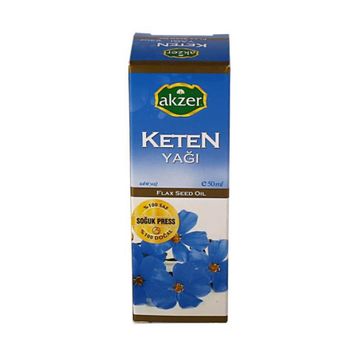 Akzer 50 cc Keten Yağı Soğuk Press