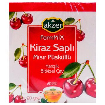 Akzer Kiraz Saplı Mısır Püsküllü Bitkisel Form Çayı 60 Süzen Poşet