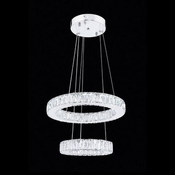 Ala Lighting 304 Krom Paslanmaz Ledli Plaket Kristal Taş İşlemeli Avize