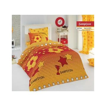 Alak Home Taraftar Sarı-Kırmızı Tek Kişilik Nevresim Takımı