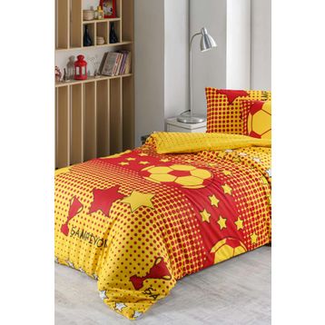 Alak Home Taraftar Sarı-Kırmızı Tek Kişilik Nevresim Takımı