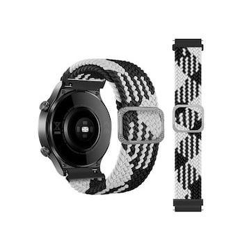 Alan Şanslı 20 mm Watch Siyah Beyaz Star Kordon