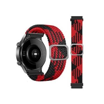 Alan Şanslı 20 mm Watch Siyah Kırmızı Star Kordon