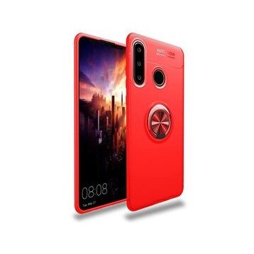Alan Şanslı Huawei Y6P Range Yüzüklü Silikon Kırmızı Kılıf