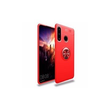 Alan Şanslı Huawei Y6P Range Yüzüklü Silikon Kırmızı Kılıf