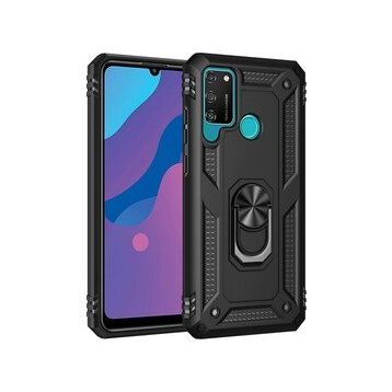 Alan Şanslı Huawei Y6P Sofya Yüzüklü Silikon Kapak Siyah Kılıf