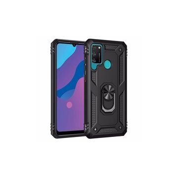 Alan Şanslı Huawei Y6P Sofya Yüzüklü Silikon Kapak Siyah Kılıf