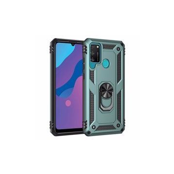 Alan Şanslı Huawei Y6P Sofya Yüzüklü Silikon Kapak Yeşil Kılıf