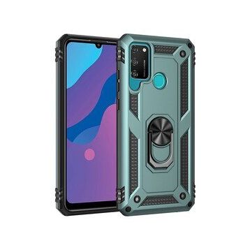 Alan Şanslı Huawei Y6P Sofya Yüzüklü Silikon Kapak Yeşil Kılıf