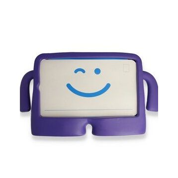 Alan Şanslı iPad 4 9.7 Mor Karakter Tablet Silikon Kılıf