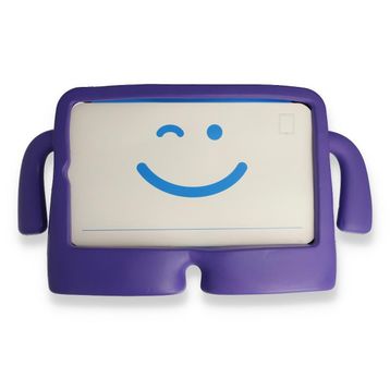Alan Şanslı iPad 4 9.7 Mor Karakter Tablet Silikon Kılıf