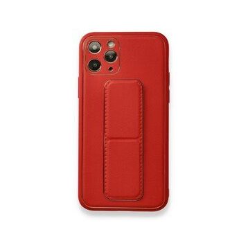 Alan Şanslı iPhone 11 Pro Kırmızı Coco Deri Standlı Kapak Kılıf