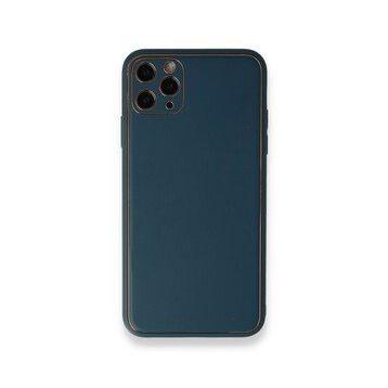 Alan Şanslı iPhone 11 Pro Mavi Coco Deri Silikon Kapak Kılıf