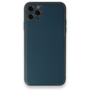 Alan Şanslı iPhone 11 Pro Mavi Coco Deri Silikon Kapak Kılıf