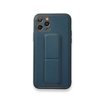 Alan Şanslı iPhone 11 Pro Mavi Coco Deri Standlı Kapak Kılıf