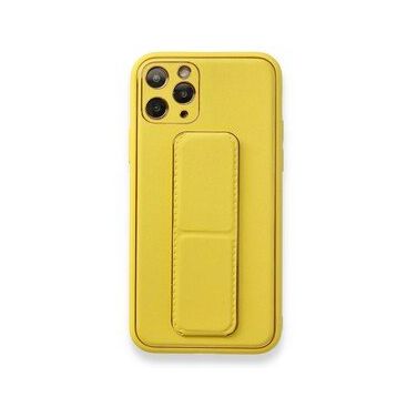 Alan Şanslı iPhone 11 Pro Sarı Coco Deri Standlı Kapak Kılıf