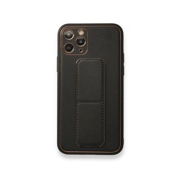 Alan Şanslı iPhone 11 Pro Siyah Coco Deri Standlı Kapak Kılıf