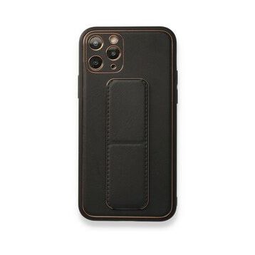 Alan Şanslı iPhone 11 Pro Siyah Coco Deri Standlı Kapak Kılıf