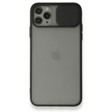 Alan Şanslı iPhone 11 Pro Siyah Palm Buzlu Kamera Sürgülü Silikon Kılıf