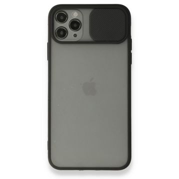 Alan Şanslı iPhone 11 Pro Siyah Palm Buzlu Kamera Sürgülü Silikon Kılıf