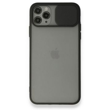 Alan Şanslı iPhone 11 Pro Siyah Palm Buzlu Kamera Sürgülü Silikon Kılıf