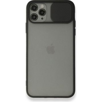 Alan Şanslı iPhone 11 Pro Siyah Palm Buzlu Kamera Sürgülü Silikon Kılıf