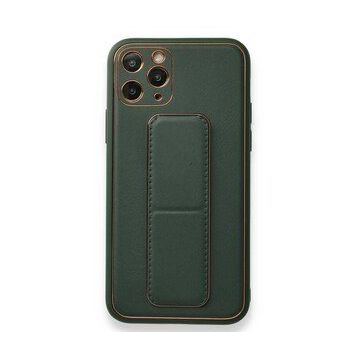 Alan Şanslı iPhone 11 Pro Yeşil Coco Deri Standlı Kapak Kılıf