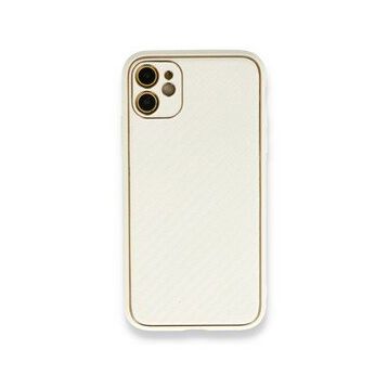 Alan Şanslı iPhone 12 Beyaz Coco Karbon Silikon Arka Kapak