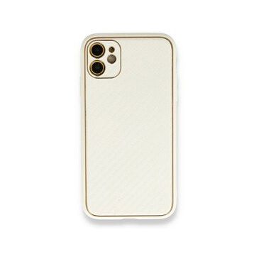 Alan Şanslı iPhone 12 Beyaz Coco Karbon Silikon Arka Kapak