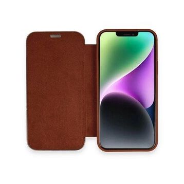 Alan Şanslı iPhone 12 Dolpin Kapaklı Kahverengi Cep Telefonu Kılıfı