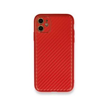 Alan Şanslı iPhone 12 Kırmızı Coco Karbon Silikon Arka Kapak
